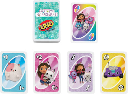 Mattel Games UNO Junior Gabby’s Dollhouse Card Game for Kid Parties, Family Nights, Vacations & Travel, JLH17