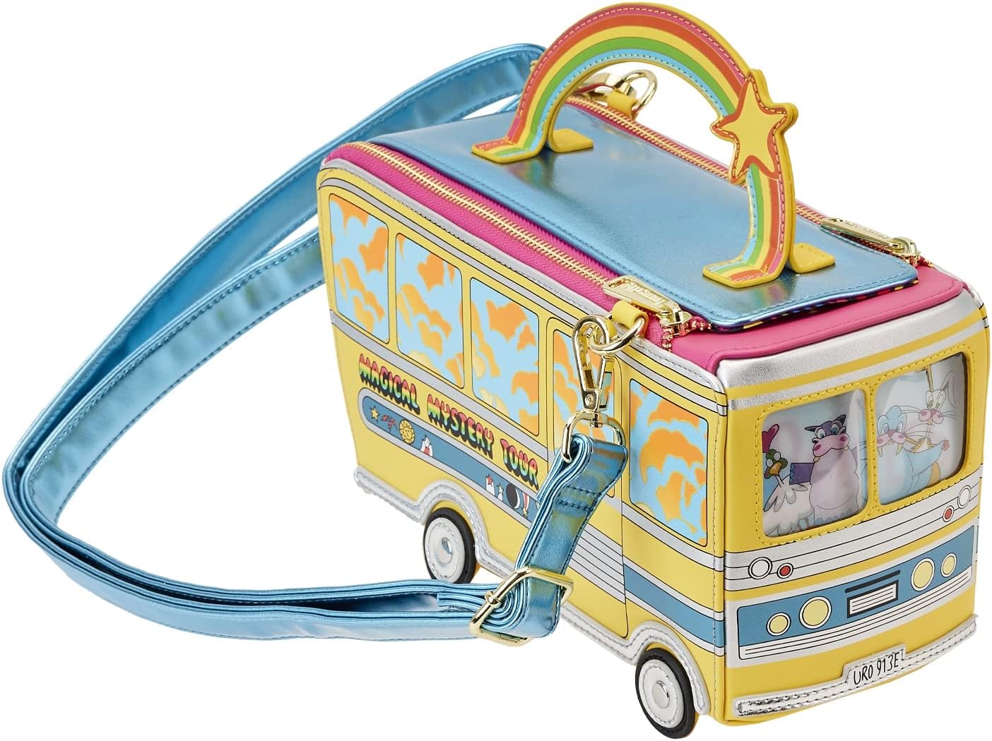 Loungefly Cross Body Bag The Beatles Magical Mystery Tour Bus Official Yellow One Size