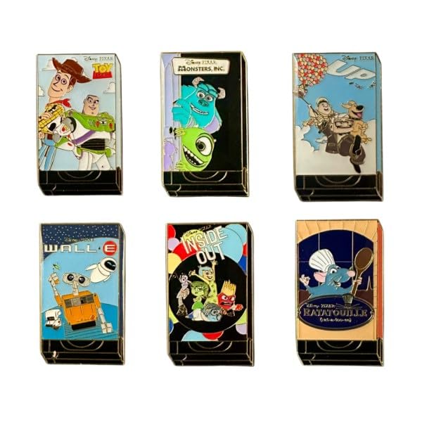 Loungefly - Disney Pixar - VHS Tapes - Mystery Enamel Pin - 1 Of 6 to Collect - Styles Vary - Wall-E - Blind Box Enamel Pins - Cute Collectable Novelty Brooch - for Backpacks & Bags - Gift Idea