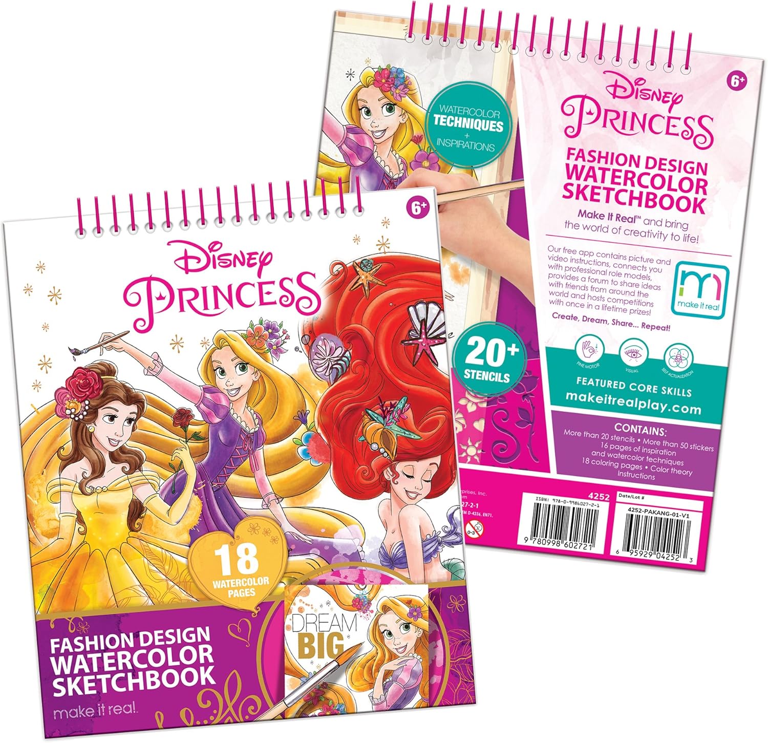 Make It Real Disney Princess: Fashion Design Deluxe Set Watercolor (4252)