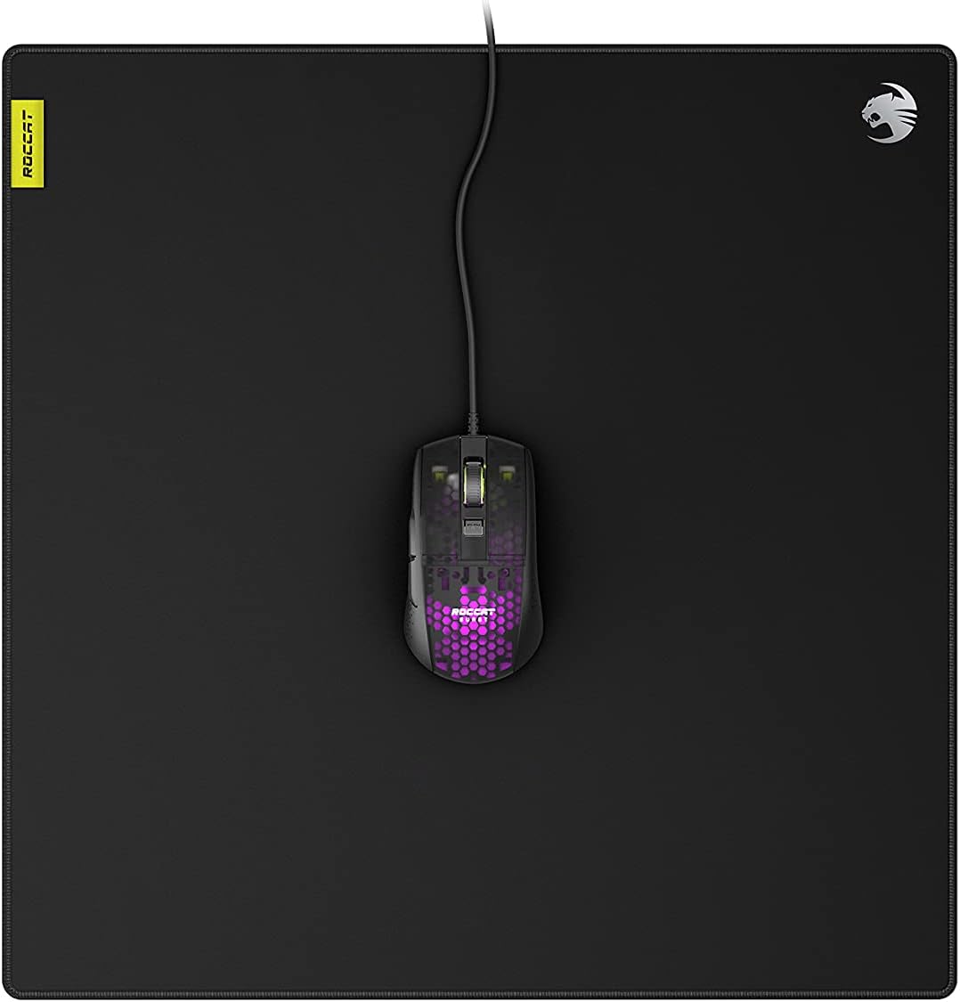 Roccat Sense CTRL Non-Slip Rubber Backed, Vulcanized Control Surface Gaming Mousepad with low-profile stitched edges - Square