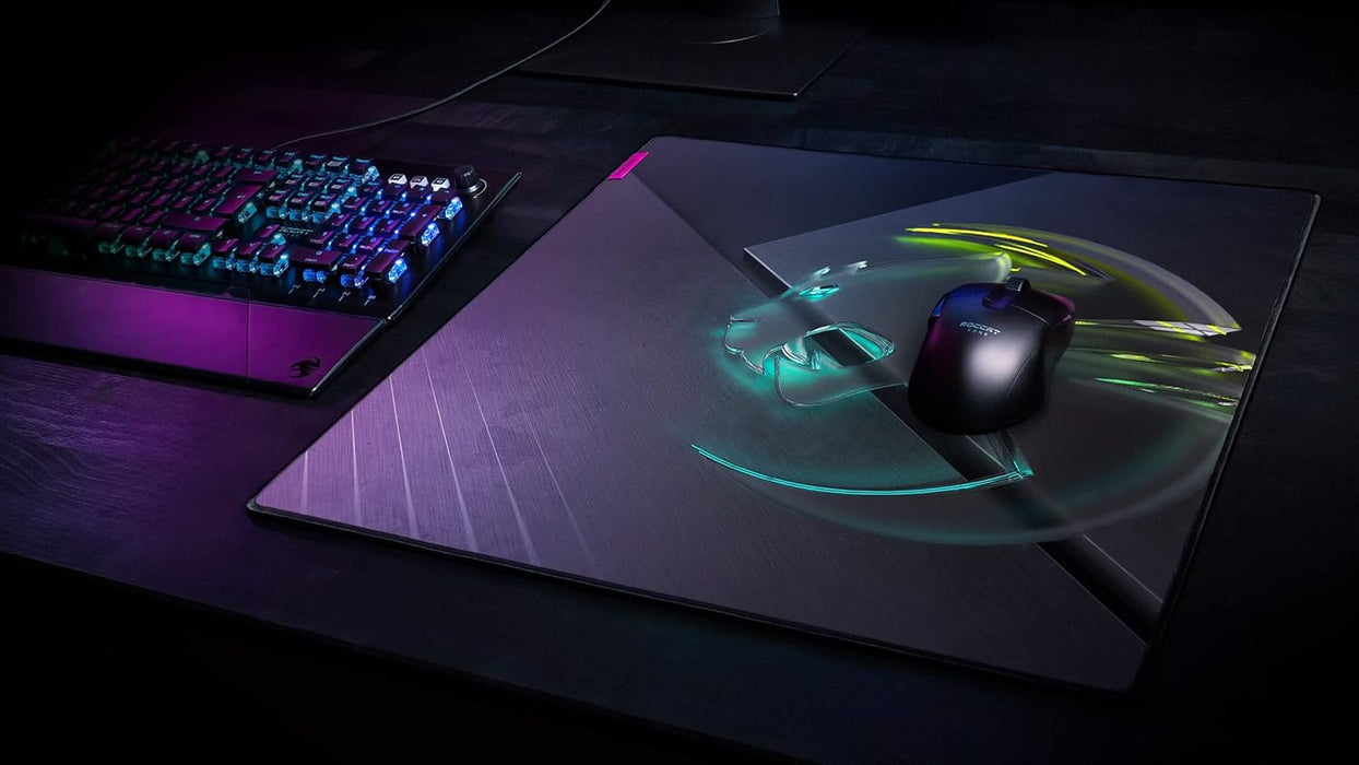 Roccat Sense Icon Non-Slip Rubber Backed, Custom Art, Durable Resin-treated Cloth Surface Gaming Mousepad with Low-profile Stitched Edges - Square