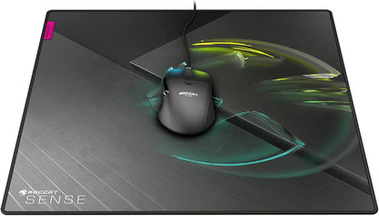 Roccat Sense Icon Non-Slip Rubber Backed, Custom Art, Durable Resin-treated Cloth Surface Gaming Mousepad with Low-profile Stitched Edges - Square