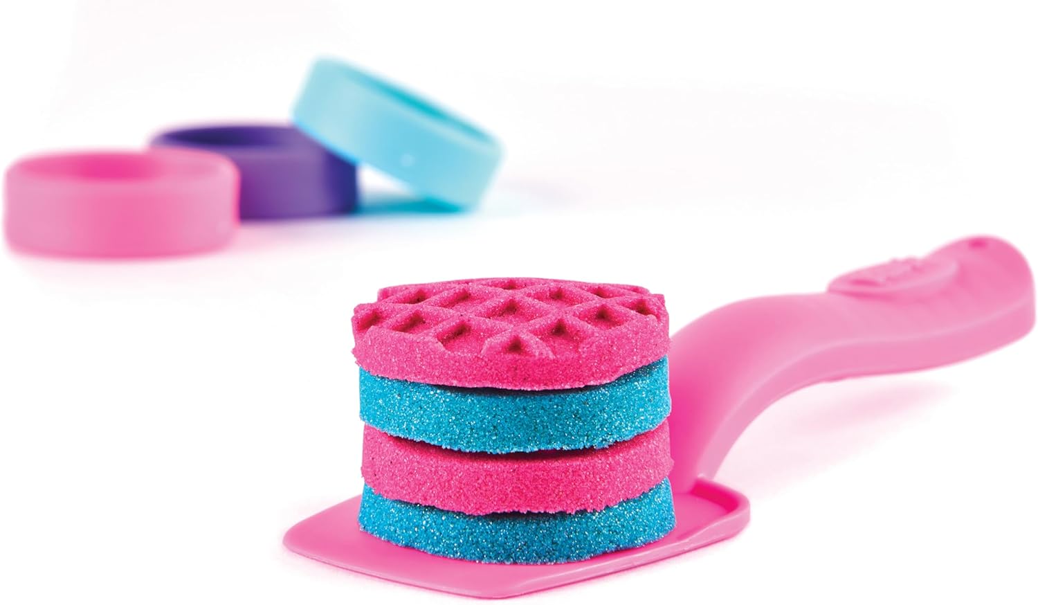 Kinetic Sand Shimmer, Unicorn Bake Shoppe Playset, 453g of Kinetic Sand (Shimmer Teal and Pink Neon), 8 Unicorn Tools, Sensory Toys for Kids Aged 3 and up