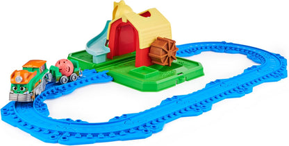 Mighty Express Farm Station Playset - Playset with 11-Piece Track Set, Push-and-Go Train Farm Frieda and Accessories, from 3 Years