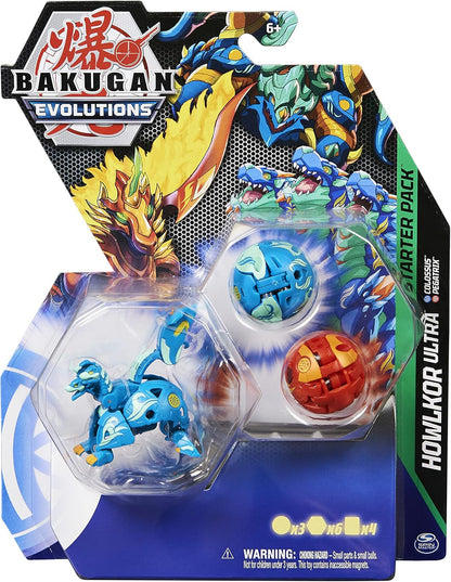 BAKUGAN Evolutions Starter Pack Pack, Howlkor Ultra with Colossus and Pegatrix, Ages 6 and Up, As Seen on ROBLOX, NETFLIX and POP TV