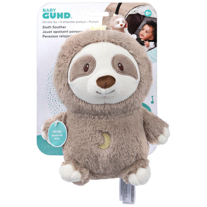 GUND Baby Lil' Luvs On The Go Sloth Pacifier for Babies and Newborns, Plush Sloth Stuffed Animal Sound Toy, Brown/Cream, 6 Inch