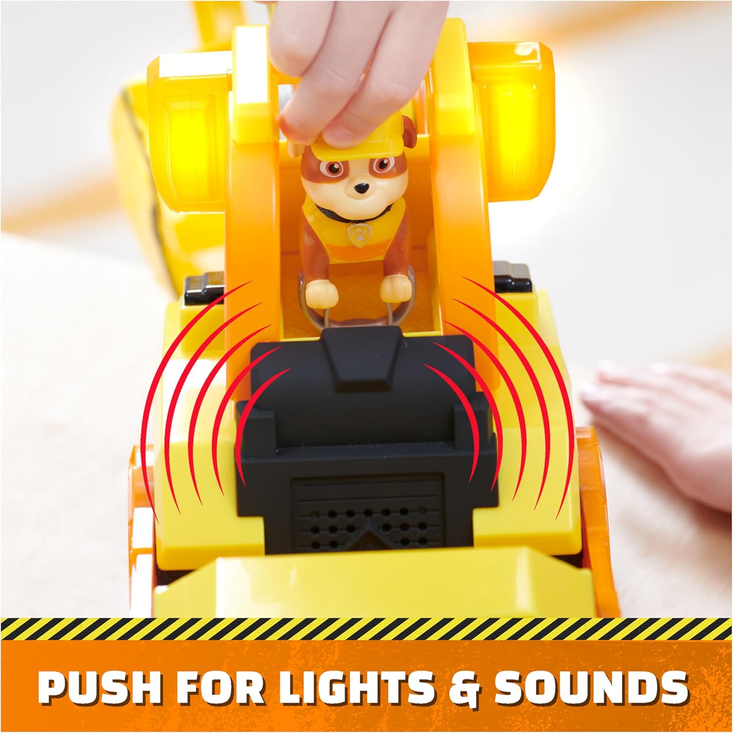 Rubble and Crew, Bark Yard Deluxe Bulldozer Construction Truck Toy with Lights, Sounds and Rubble Action Figure, Kids’ Toys for Boys and Girls Aged 3+
