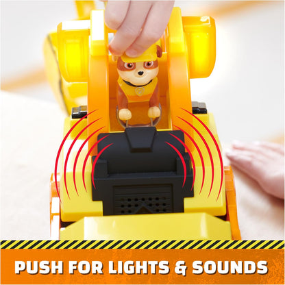 Rubble and Crew, Bark Yard Deluxe Bulldozer Construction Truck Toy with Lights, Sounds and Rubble Action Figure, Kids’ Toys for Boys and Girls Aged 3+