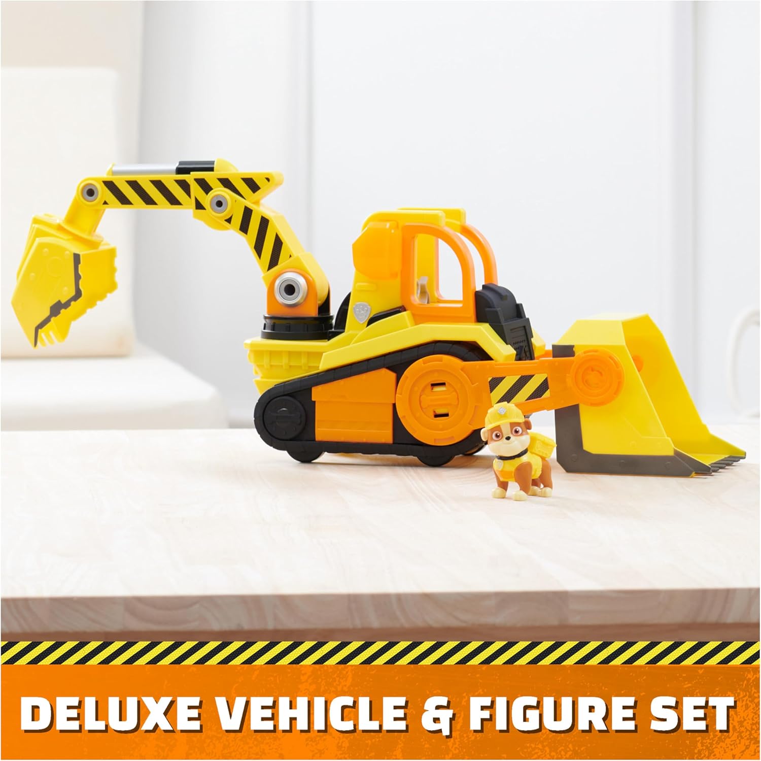 Rubble and Crew, Bark Yard Deluxe Bulldozer Construction Truck Toy with Lights, Sounds and Rubble Action Figure, Kids’ Toys for Boys and Girls Aged 3+