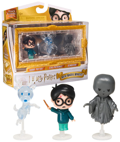 Wizarding World Harry Potter, Micro Magical Moments Year 3 Figure Set with Harry, Stag Patronus, Dementor & Display Case, Kids Toys for Ages 6 and up