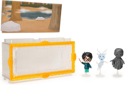 Wizarding World Harry Potter, Micro Magical Moments Year 3 Figure Set with Harry, Stag Patronus, Dementor & Display Case, Kids Toys for Ages 6 and up