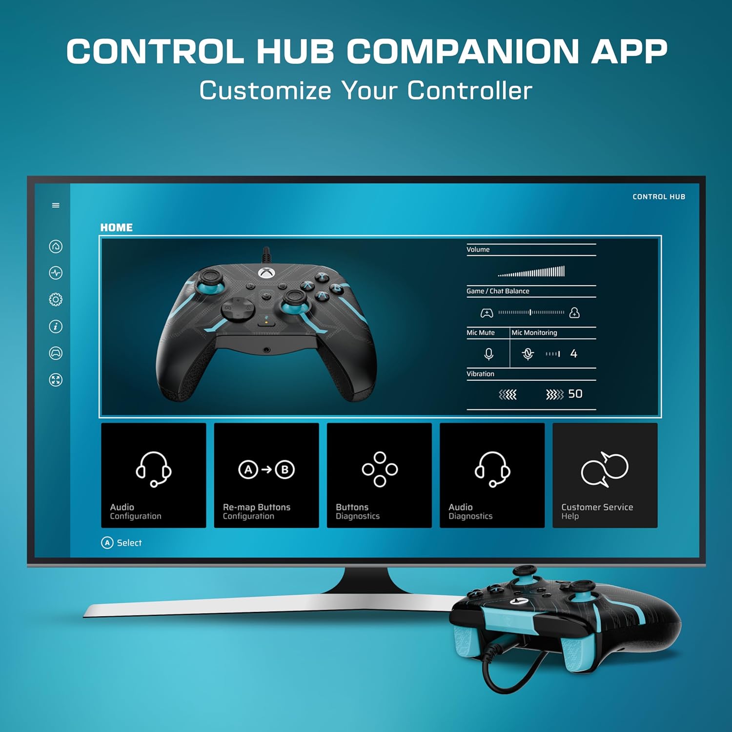 Turtle Beach Rematch Advanced Titan Steel Wired Gaming Controller for Xbox and PC – Glow, Officially Licensed by Xbox, Remappable Buttons, Hall-Effect Hair Triggers, 8ft Cable