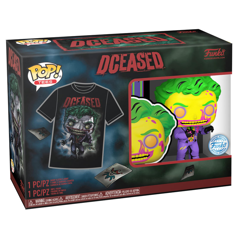 Funko Pop! & Tee: DC - Joker CC - Small - (S) - DC Comics - T-Shirt - Clothes With Collectable Vinyl Figure - Gift Idea - Toys and Short Sleeve Top for Adults Unisex Men and Women - Comic Books Fans