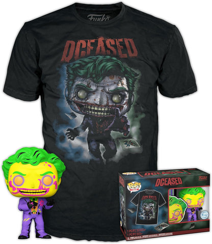 Funko Pop! & Tee (Adult): Comic Cover Dc - The Joker (Blacklight)  (Special Edition) Vinyl Figure & T-Shirt (Xl)
