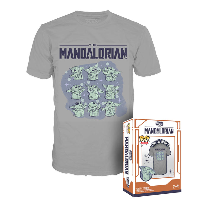 Funko Boxed Tee: Mandalorian - Grogu (the Child, Baby Yoda) on Ship - Medium - Star Wars: the Mandalorian S9 - T-Shirt - Clothes - Gift Idea - Short Sleeve Top for Adults Unisex Men and Women