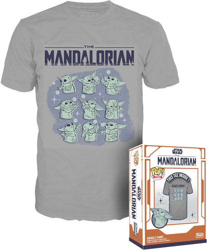 Funko Boxed Pop! Tees: Star Wars: The Mandalorian - Grogu On Ship T-Shirt (L)