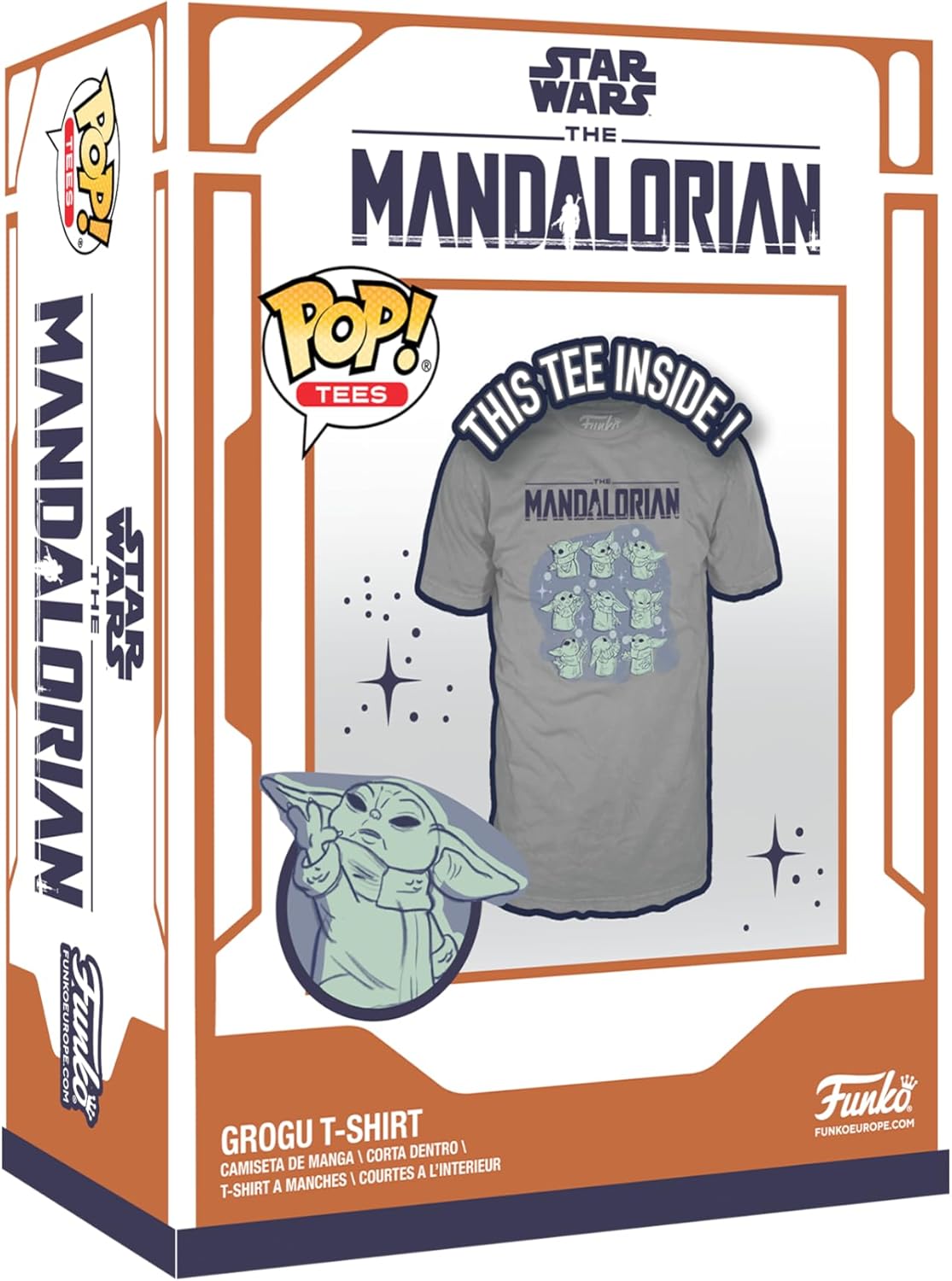 Funko Boxed Pop! Tees: Star Wars: The Mandalorian - Grogu On Ship T-Shirt (L)