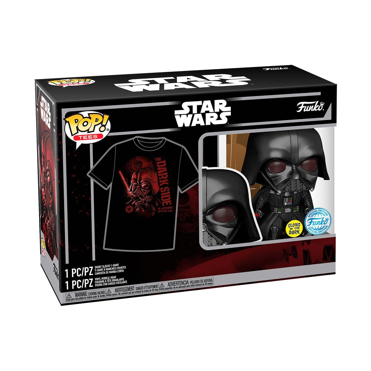 Funko FT76896 Pop Star Wars: Darth Vader Collectable Vinyl Toy Figure with T-Shirt, Small