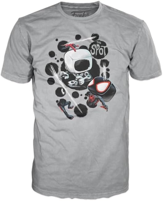 Funko POP! & Tee: Spider-Man: Across the Spider-Verse - Spider-man - Blacklight - Glow In the Dark - Medium - Spider-Man Across the Spiderverse - T-Shirt - Clothes With Collectable Vinyl Figure Men