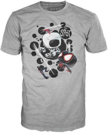 Funko POP! & Tee: Spider-Man: Across the Spider-Verse - Spider-man - Blacklight - Glow In the Dark - Medium - Spider-Man Across the Spiderverse - T-Shirt - Clothes With Collectable Vinyl Figure Men
