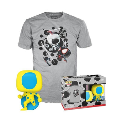 Funko POP! & Tee: Spider-Man: Across the Spider-Verse - Spider-man - Blacklight - Glow In the Dark - Large - (L) - Spider-Man Across the Spiderverse - T-Shirt - Clothes With Collectable Vinyl Figure