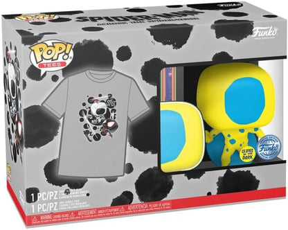 Funko POP! & Tee: Spider-Man: Across the Spider-Verse - Spider-man - Blacklight - Glow In the Dark - Large - (L) - Spider-Man Across the Spiderverse - T-Shirt - Clothes With Collectable Vinyl Figure