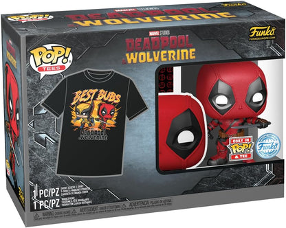 Funko Pop! & Tees (Adult): Deadpool & Wolverine - Deadpool & Wolverine Best Bubs Bobble-Head Vinyl Figure And T-Shirt (M