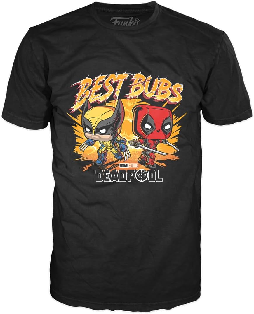 Funko Pop! & Tees (Adult): Deadpool & Wolverine - Deadpool & Wolverine Best Bubs Bobble-Head Vinyl Figure And T-Shirt (X