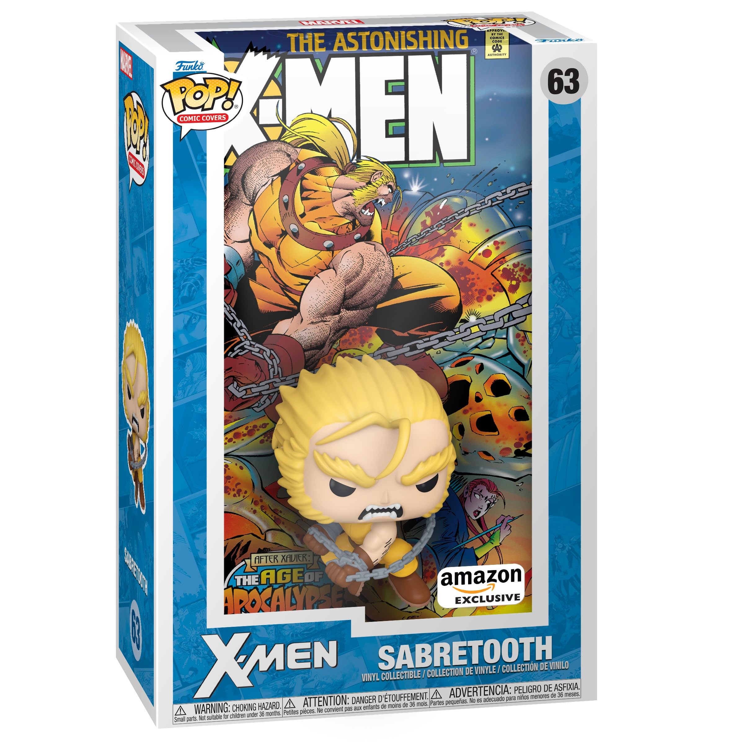 Funko POP! Comic Cover: Marvel - Age Of Apocalypse - Sabretooth - Amazon Exclusive - Collectable Vinyl Figure - Gift Idea - Official Merchandise - Toys for Kids & Adults - Comic Books Fans