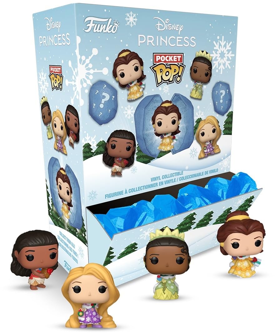 Funko Pocket Pop! Capsule: Princess Holiday - Moana, Belle, Tiana, Rapunzel (Blind Box/Random) Vinyl Figures