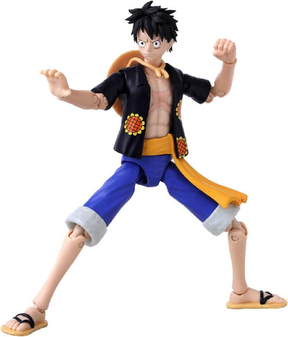 BANDAI Anime Heroes One Piece Figures Monkey D. Luffy (Dressrosa Version) Action Figure - 17cm Articulated Luffy Anime Figure With Extra Accessories One Piece Action Figures Pirate Toys Range