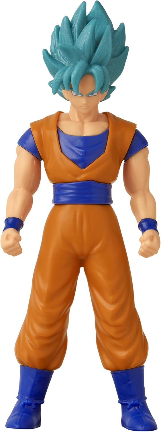 DRAGON BALL Flash Series Super Saiyan Blue Goku Anime Figure | 4'' Tall SS Blue Goku Action Figure | Super Merch Contains Collectible Coin Manga
