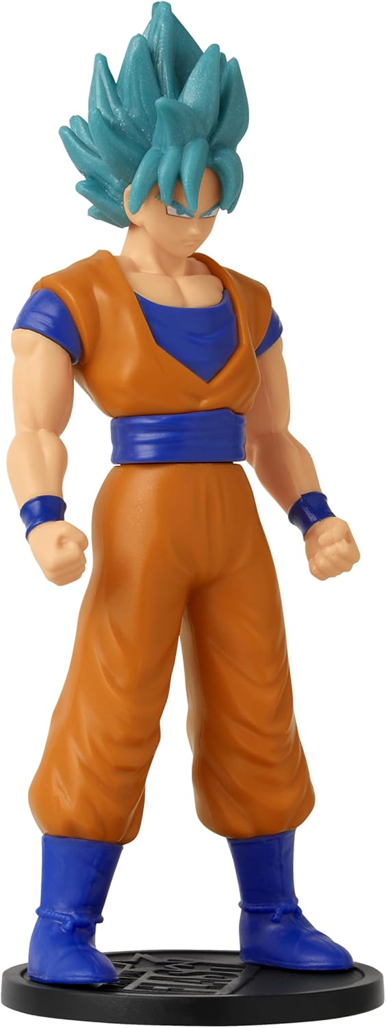DRAGON BALL Flash Series Super Saiyan Blue Goku Anime Figure | 4'' Tall SS Blue Goku Action Figure | Super Merch Contains Collectible Coin Manga