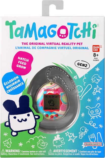 BandAI Tamagotchi Original Pastle Marble Shell | Tamagotchi Original Cyber Pet 90s Adults and Kids Toy with Chain | Retro Virtual Pets are Great Boys and Girls Toys or Gifts for Ages 8+