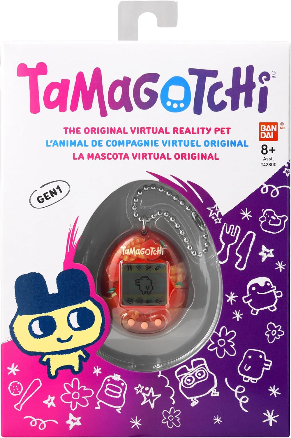 TAMAGOTCHI BANDAI Virtual Pet Original Apple Sweets, Multicolor 42986 Electronic Toy for Ages 8+, Your Favorite Electronic Pet is Back with Other Designs