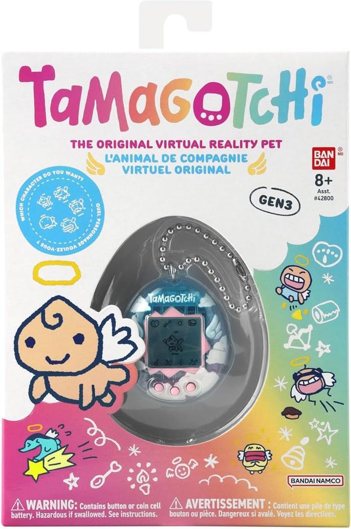 TAMAGOTCHI Bandai Angel Digital Pet Dreamy Angel Shell | Verhoog je engel Cyber Pet met dit 5 cm elektronische speelgoed digitale huisdieren maken geweldige retro cadeaus voor kinderen en volwassenen