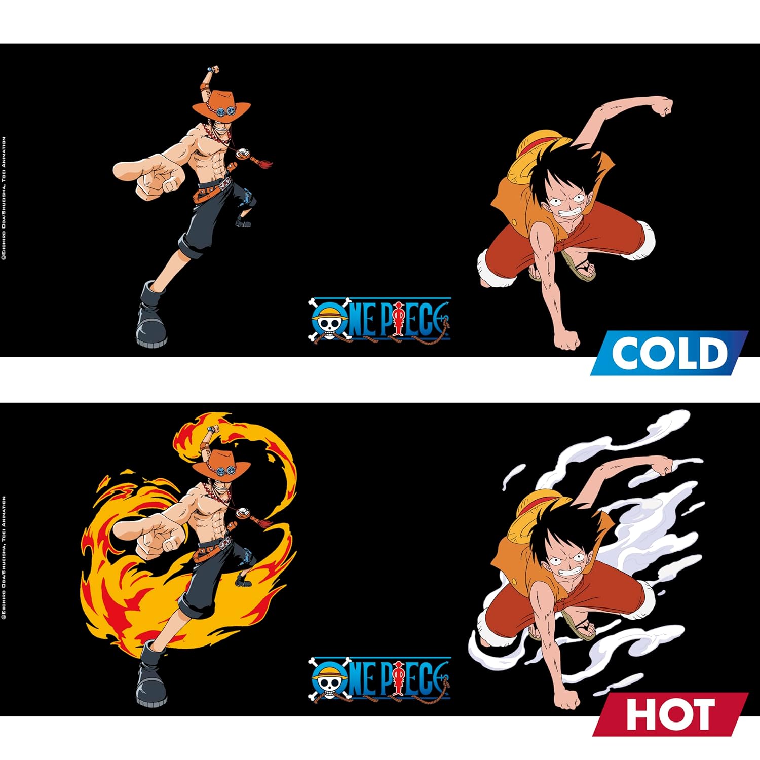 ONE PIECE - Mug Heat Change - 460 ml - Luffy & Ace - cardboard box