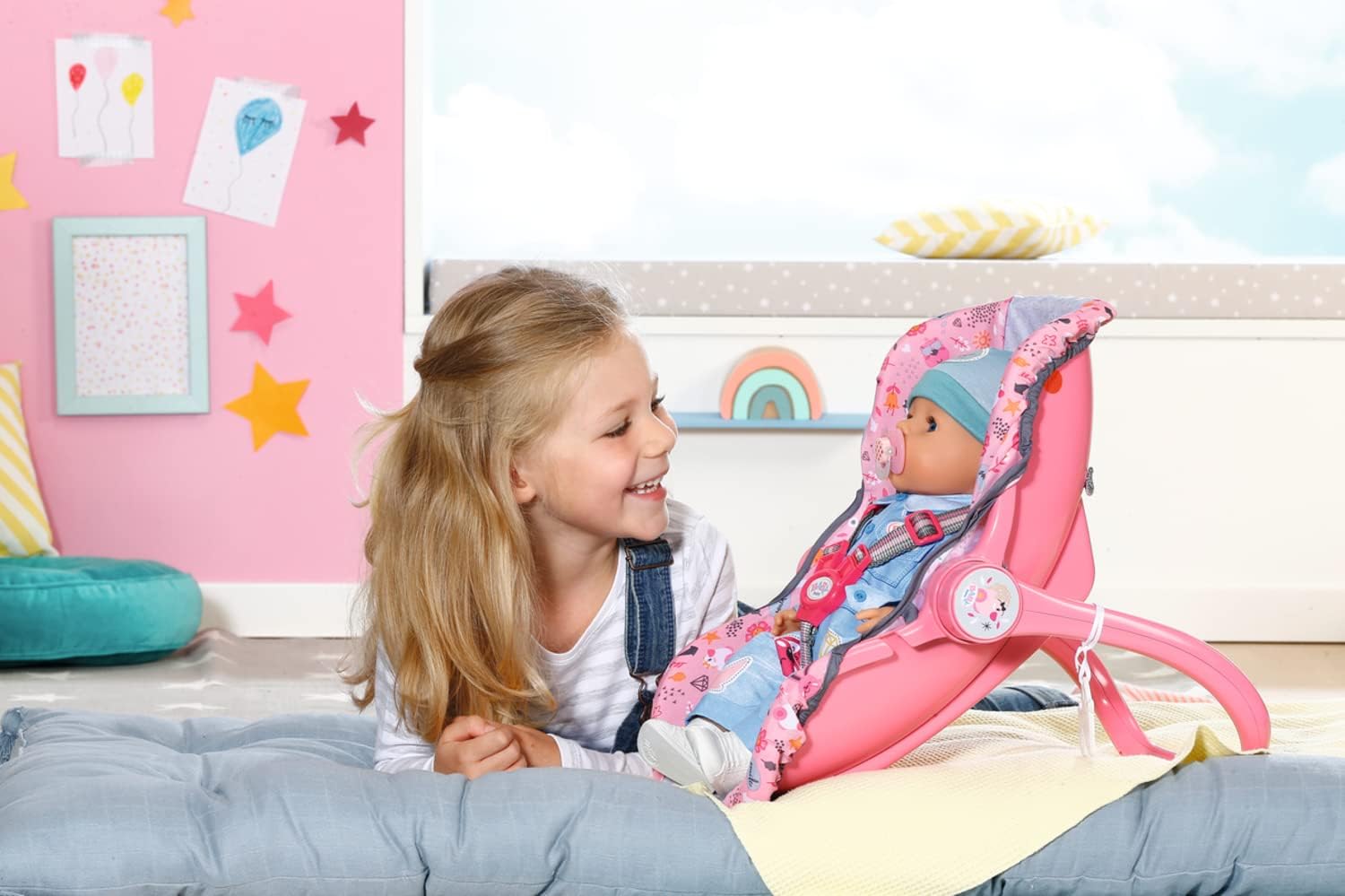 BABY born 832424 Comfort Seat-Multi-Purpose Accessory can be Used, Carrier, a Rocker or a car Fits Dolls up to 43cm-Suitable for Children Aged 3+ years-832424