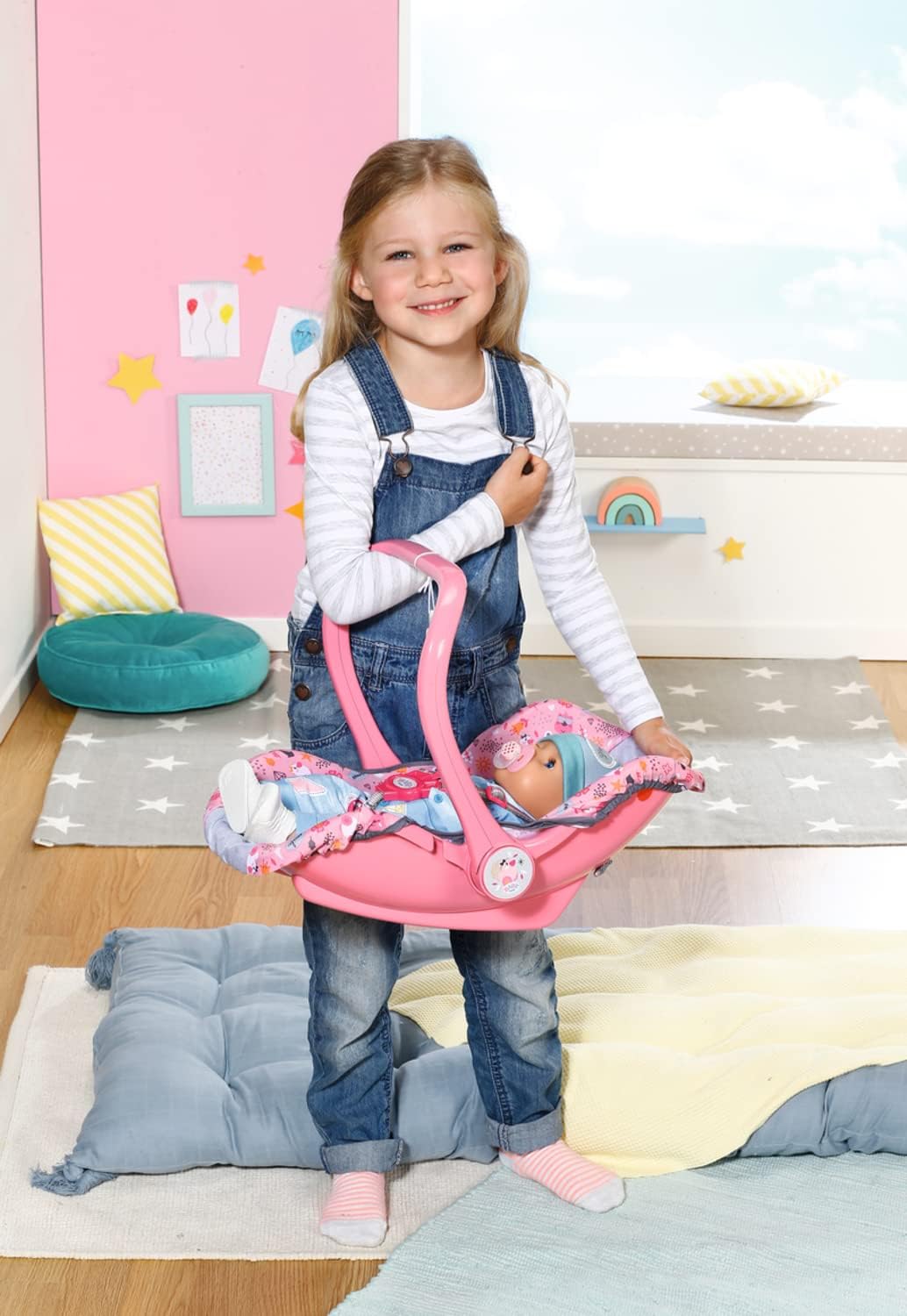 BABY born 832424 Comfort Seat-Multi-Purpose Accessory can be Used, Carrier, a Rocker or a car Fits Dolls up to 43cm-Suitable for Children Aged 3+ years-832424