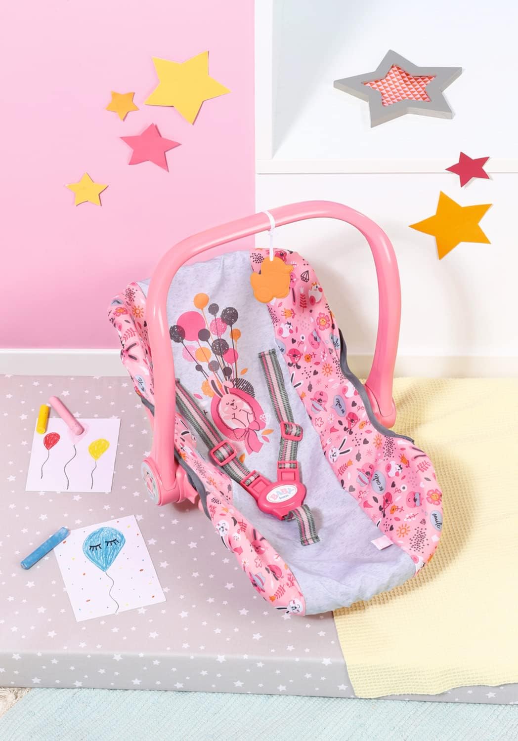 BABY born 832424 Comfort Seat-Multi-Purpose Accessory can be Used, Carrier, a Rocker or a car Fits Dolls up to 43cm-Suitable for Children Aged 3+ years-832424