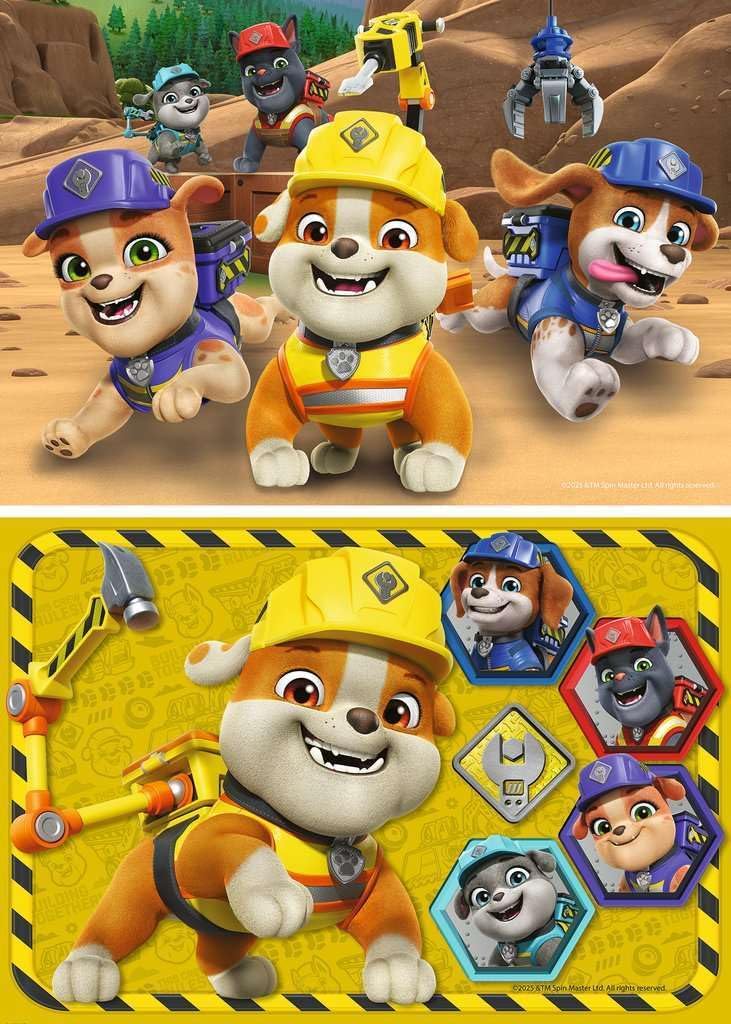 Ravensburger 2x12 Teile - Paw Patrol - Bulldoge Rubble und sein Team