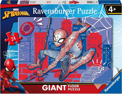 Ravensburger - Puzzle Spiderman, Giant Floor Collection, Gift Idea for Children 4+ Years, Educational and Stimulating Game, 24 Giant Pieces, 70 x 50 cm