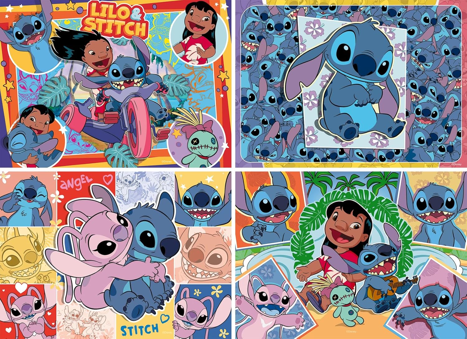 Ravensburger Disney Stitch Bumper Pack 4x100 Piece Jigsaw Puzzle for Kids - Every Piece is Unique, Pieces Fit Together Perfectly