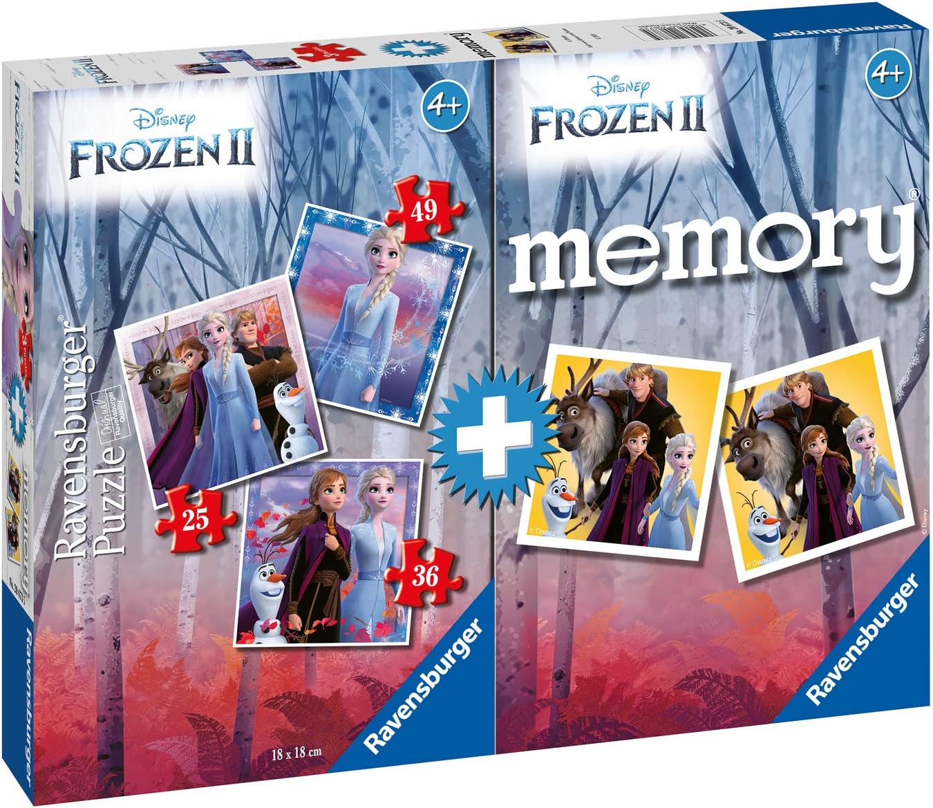 Ravensburger 20673 5 Multipack Memory and Puzzle of Frozen 2, Puzzle and Game for Children, Recommended Age 4+