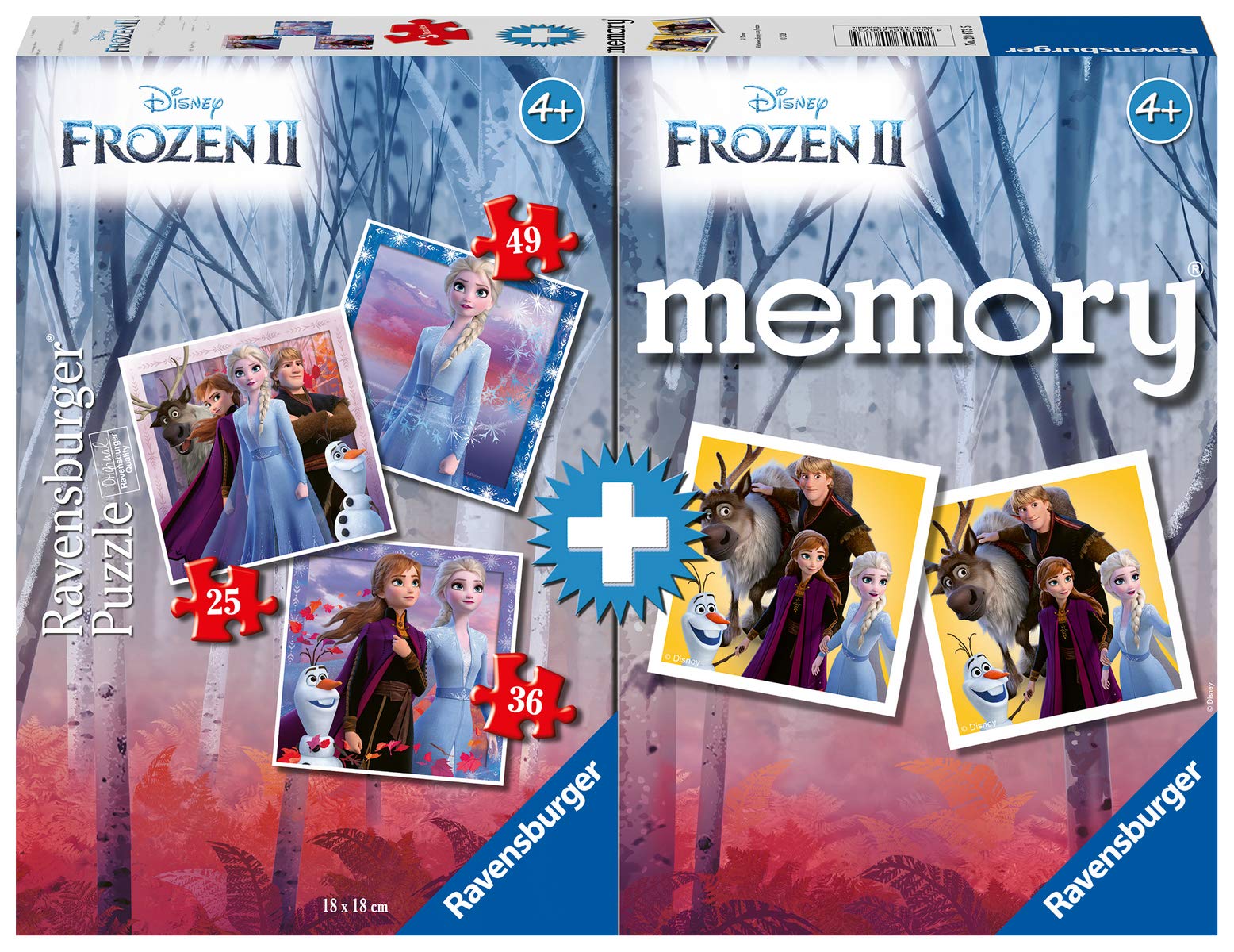 Ravensburger 20673 5 Multipack Memory and Puzzle of Frozen 2, Puzzle and Game for Children, Recommended Age 4+
