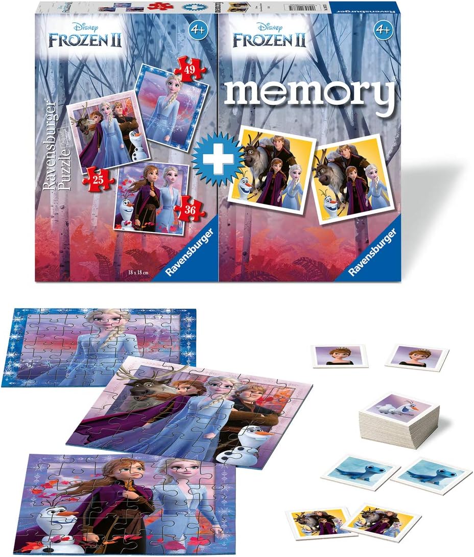 Ravensburger 20673 5 Multipack Memory and Puzzle of Frozen 2, Puzzle and Game for Children, Recommended Age 4+