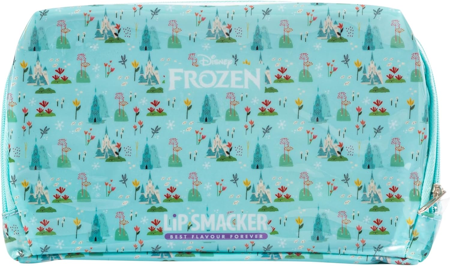 Lip Smacker Frozen Essential Makeup Bag, Frozen Makeup Set for Girls with GlossyLipGloss, BrightEyeShadows, MakeupApplicators, and Accessories for a DisneyPrincess Look