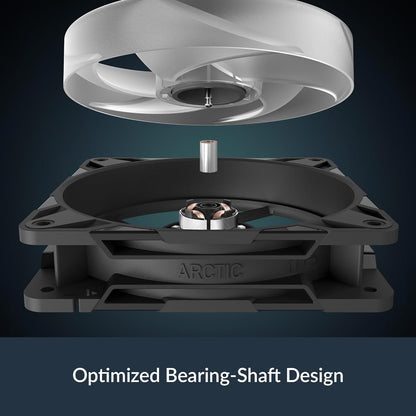 ARCTIC P12 Pro Reverse A-RGB – 120 mm Premium Fan with Reverse Airflow, PWM Fan with Y cable splitter, 500-3000 rpm, 0 rpm <5% PWM, 5V Digital RGB, hydrodynamic bearing, 4-Pin - Black