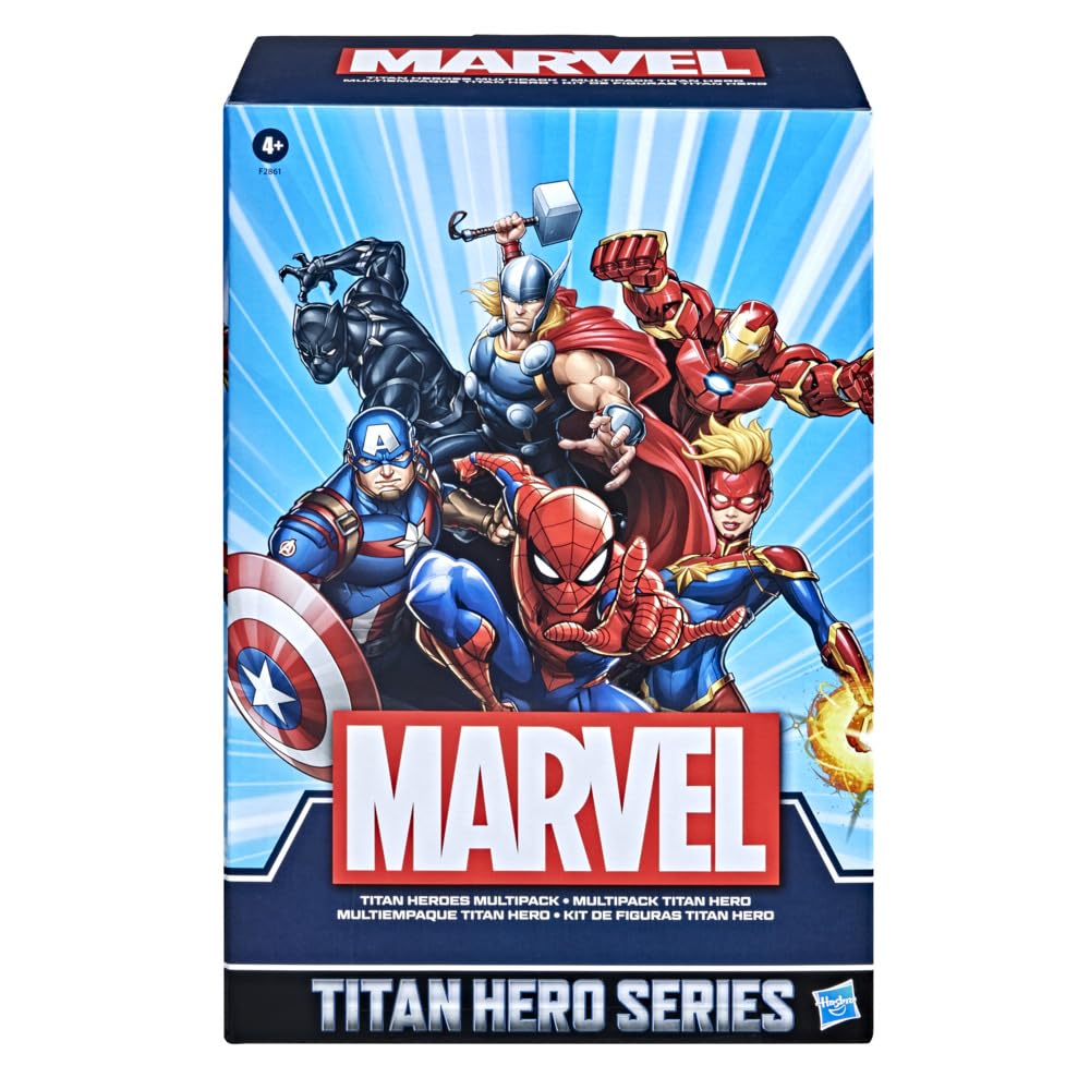 Marvel Titan Hero Series Action Figure Multipack, 6 Action Figures, 30-cm Toys, Inspired Comics, for Children Aged 4 and Up